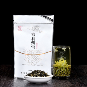 睿利飘雪 高山茶叶 三伏天品质茉莉花 醇香浓郁 自封自立袋100克 开心系列