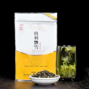 睿利飘雪  早春明前高山生态茶叶 三伏天品质茉莉花 醇香浓郁  自封自立袋100克	吉祥系列