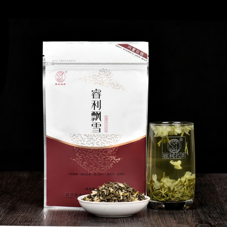 睿利飘雪早春明前高山生态茶叶 三伏天品质茉莉花 自封自立袋100克 如意系列 醇香浓郁